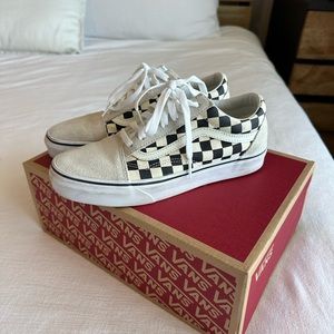 Old Skool Vans Off White Checkered